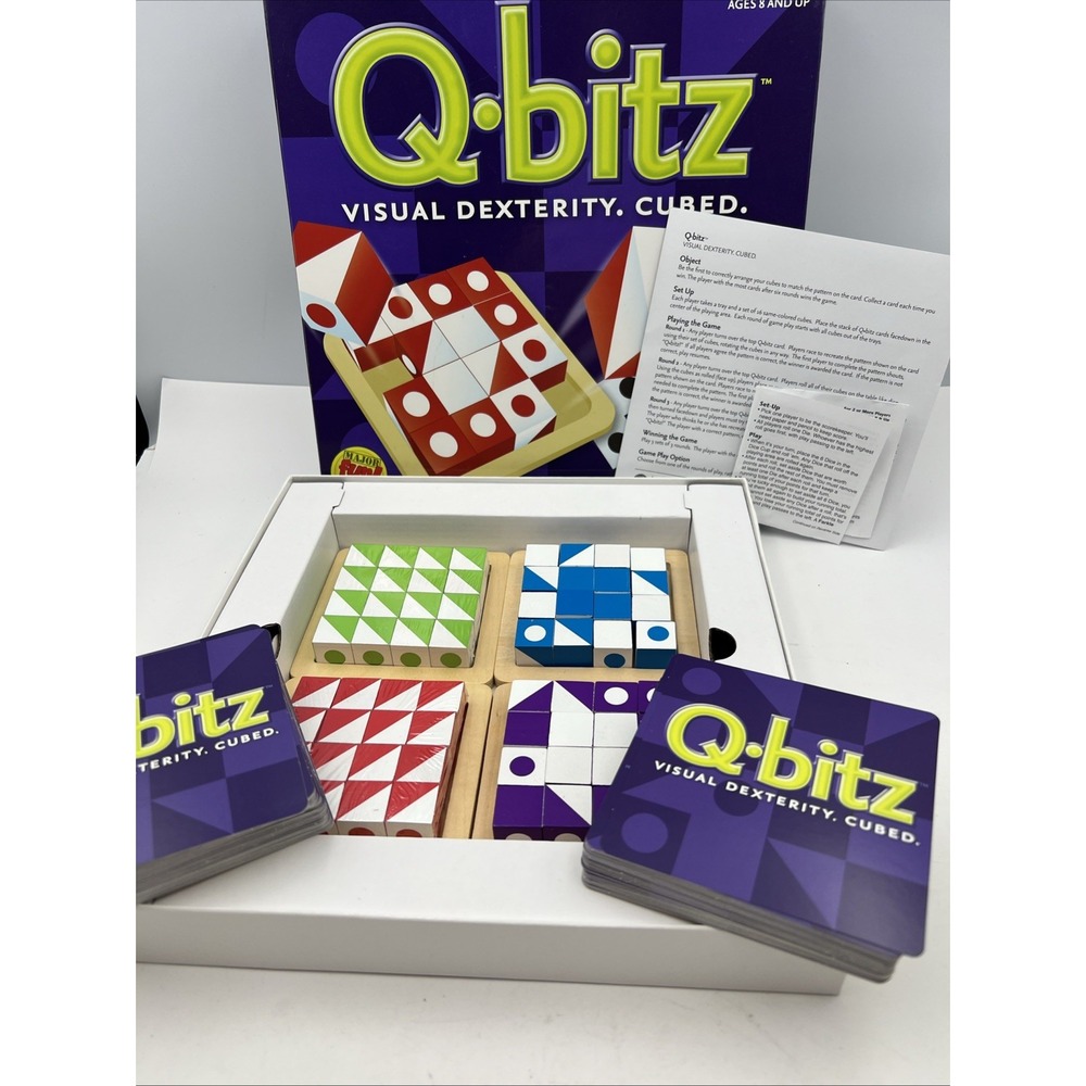 Q-Bitz‎ Puzzle Game COMPLETE MindWare 2009 Strategy Family Kids Cubes